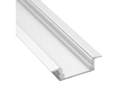 LED profil, MWI, vestavný, stříbrný, bez difuzoru, 2m