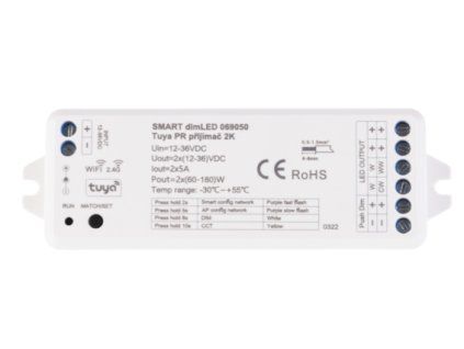 26875 smart ovladac dimled tuya rf pro 1barevne pasky cct 12 24vdc