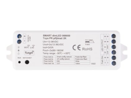 SMART ovladač dimLED Tuya + RF pro 1barevné pásky/CCT, 12-24VDC