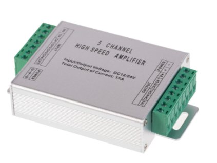 Zesilovač RGBCCT signálu AMP8, 12-24V, 5x3A