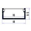 23002 1 led profil sf 8 stribrny bez difuzoru 2m