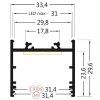 24385 led profil vr30 nastenny stribrny bez difuzoru 2m