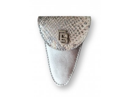 EB Pouzdro na nůžtičky z pravé kůže - Snake silver / Silver