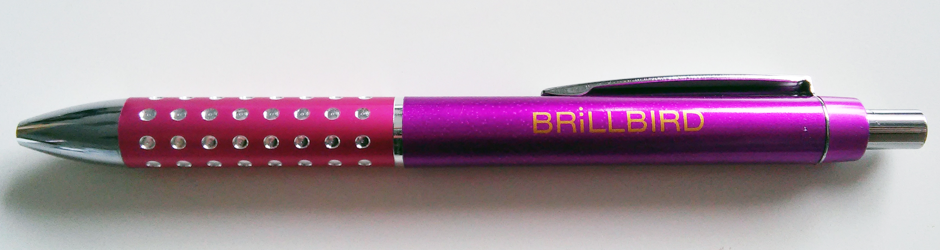 Kuličkové pero s logem BrillBird Barva: Růžová