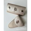 EB Pouzdro na nůžtičky z pravé kůže - Rosegold shimmer / rosegold