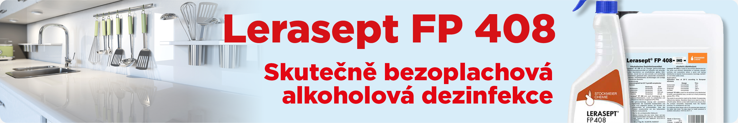 Bezoplachová a extremně rychlá alkoholová dezinfekce. Za 15 sekund zničí bakterie, plísně i viry. Schválena také do potravinářství.