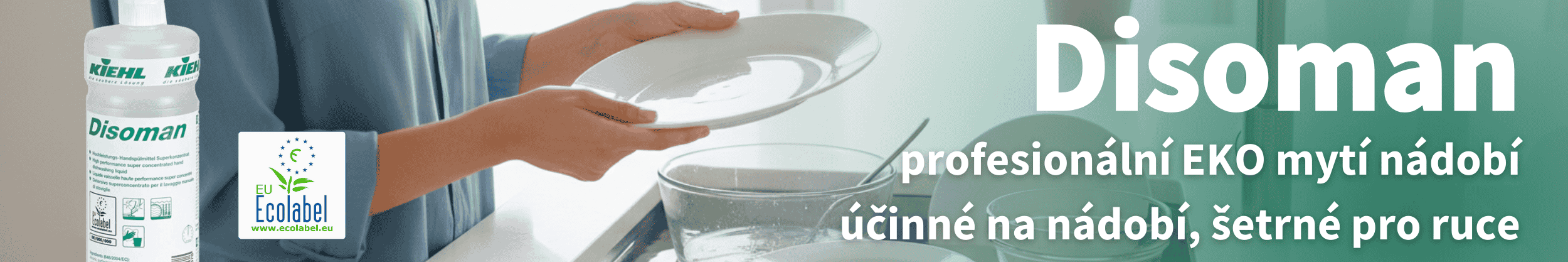 Disoman eko mytí nádobí v ruce
