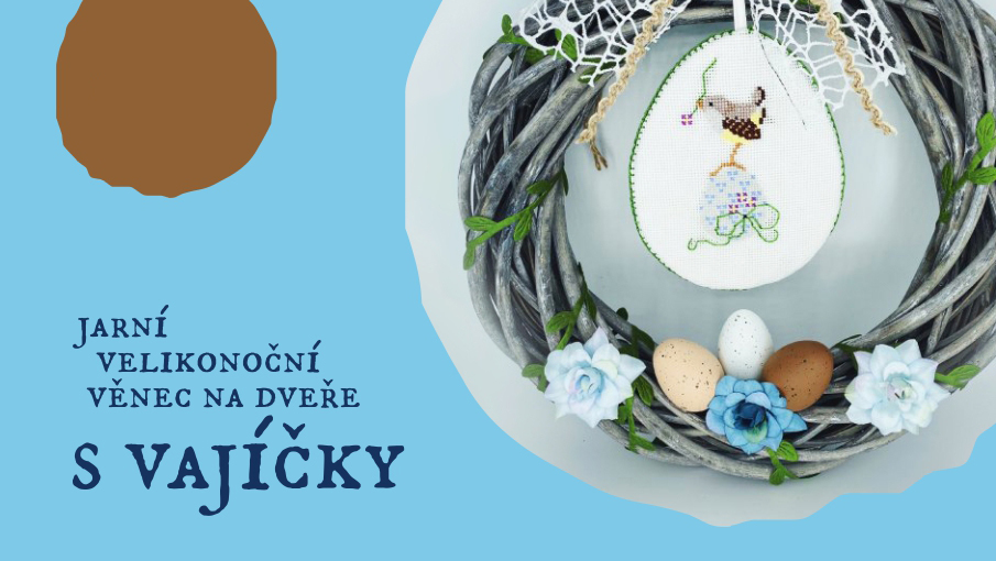 jarní věnec s vajíčky