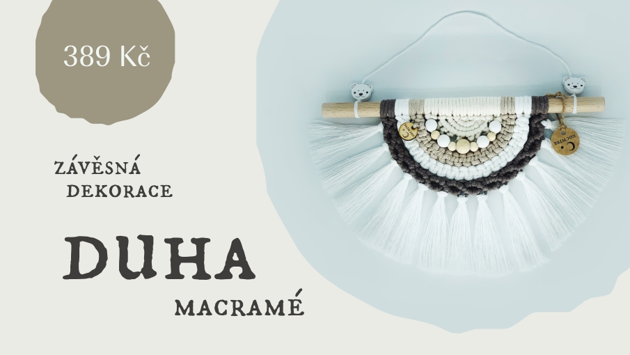 Duha macramé béžová
