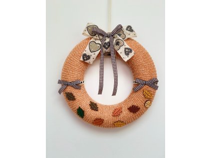 Podzimní věnec s listy oranžový 1