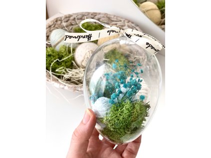 průhledné vajíčko modré4 12 cm