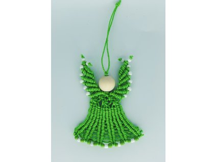Andílek mini macramé světle zelený 1