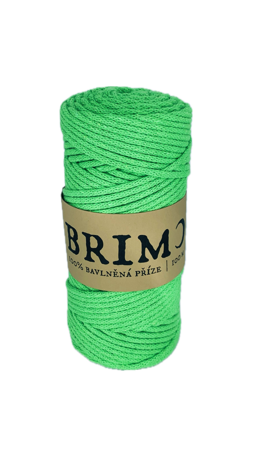 Brimoon premium bavlněná šňůra 3mm - Světle zelená