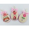 Velikonoční vajíčka vyšívaná růžová sada 3ks