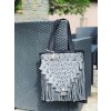 Taška macramé šedo černá 2
