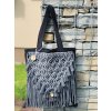 Taška macramé šedo černá 4