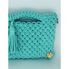 Kabelka crossbody macramé tyrkysová 3