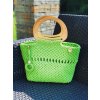 Kabelka s držadly macramé zelená 2