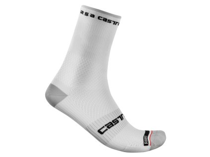 ponozky castelli rosso corsa pro 15 biele lx 53993