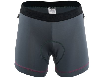 Női belső rövidnadrág Silvini INNER PRO Charcoal/punch (Méret 4XS)