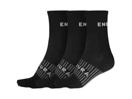 Endura Coolmax versenyzokni (hármas csomag) Fekete (Megosztott méret XS)