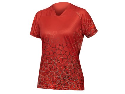 ENDURA női SingleTrack Print Tee LTD Cayenne színű (Méret 6XL)