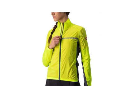 Női Castelli SQUADRA STRETCH neonsárga kabát (Méret 4XS)