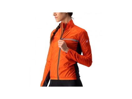 Női Castelli SQUADRA STRETCH kabát piros/narancs (Méret 3XL)