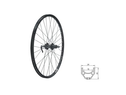 zapletene koleso zadne kls draft disc r 26 black 21224