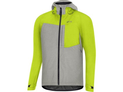 bunda gore c5 gtx trail hooded jacket citrus greenterra grey 19191
