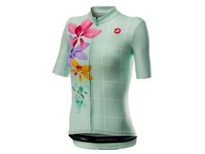 Női trikó Castelli FIORITA világos türkizkék (Méret 4XS)