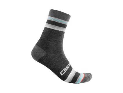 Női Castelli STRISCIA 13 sötét szürke zokni (Megosztott méret S/M)