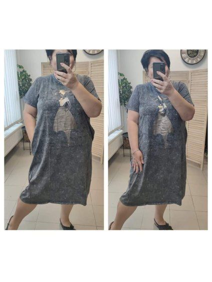 Stylové šaty s kapsami plus size