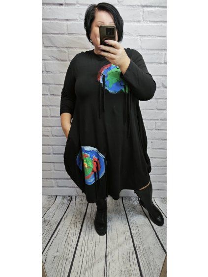 Šaty s tiskem 3D plus size