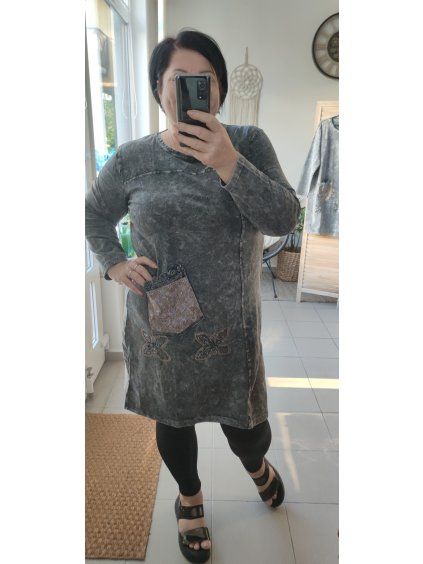 Bavlněné šaty-tunika plus size