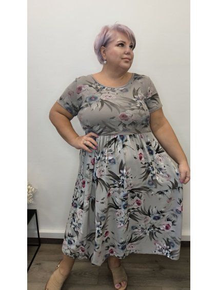 Šaty s pružným vrškem plus size