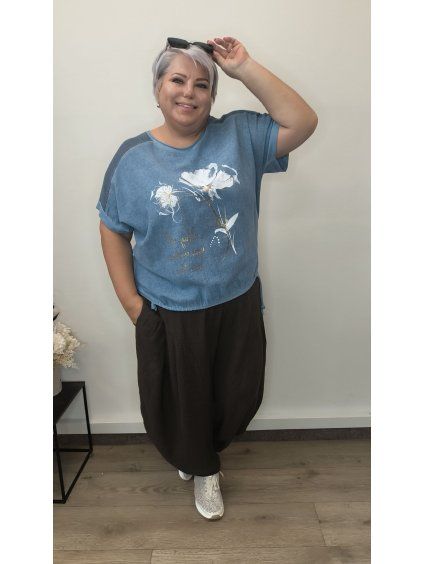 Lněné baggy plus size
