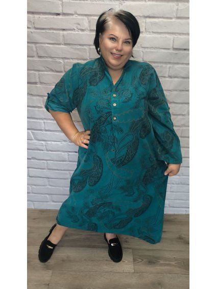 Stylové manžestrové šaty plus size