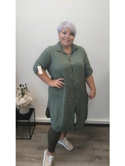 Mušelínové košilové šaty plus size