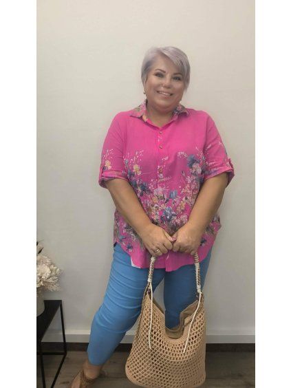 Kytičkovaná košile plus size