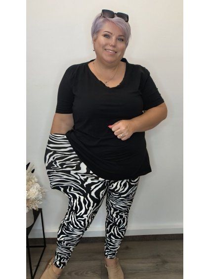 Legíny zebra plus size