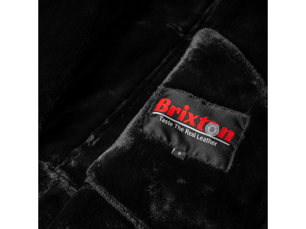 Dámská kožená zimní bunda Vittorio BomberFur Pilot Black Brixton Černá – kompletně zateplená pravým kožíškem