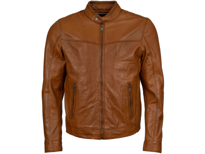 Pánská Kožená Bunda Eleanor Giselle Brixton Hnědá