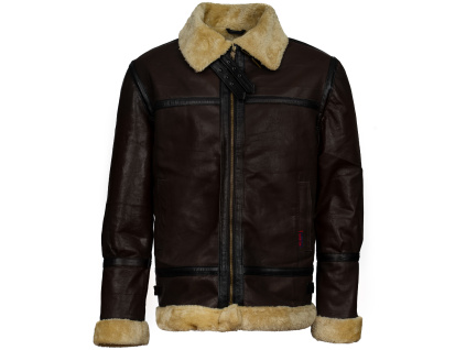 Pánská Kožená Zimní Bunda Elvion Ravére Brown Brixton Hnědá