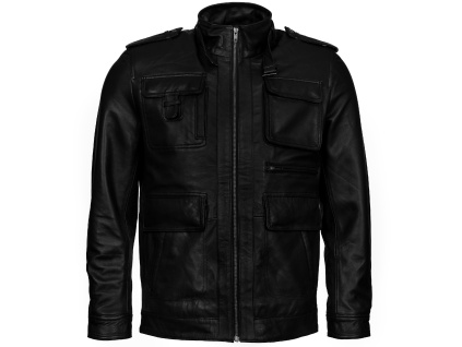 Pánská Kožená Bunda Agent Hanz Brixton Černá