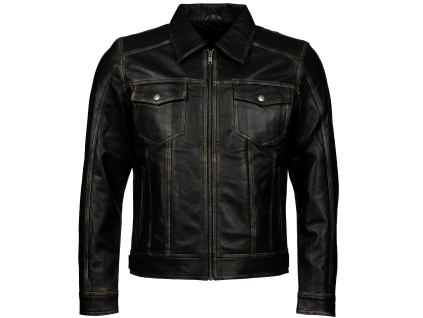 Pánská Kožená Bunda Herresy Rub Off Brixton Černá