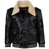 UNI Dětská Kožená Bunda Bomber Top Gun Pilot Brixton Černá