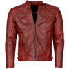 Pánská Kožená Bunda Allesio Red Brixton Červená