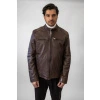 Pánská Kožená Bunda Hot Brown Divior Brixton Hnědá