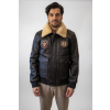 Pánská Kožená Bunda Pilot Royce Pravý Kožíšek Brixton Černá